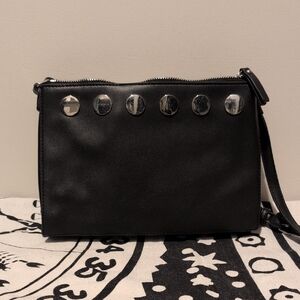 French Connection Black and Silver Crossbody Bag
